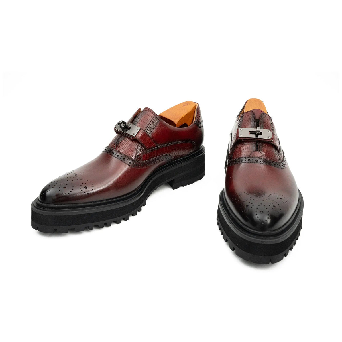 Burgundy Calf Leather Loafers