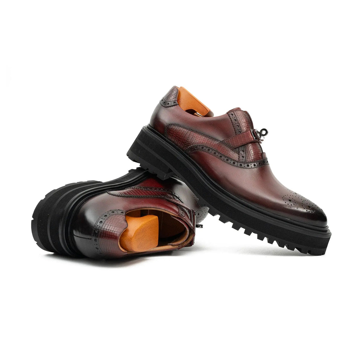 Burgundy Calf Leather Loafers