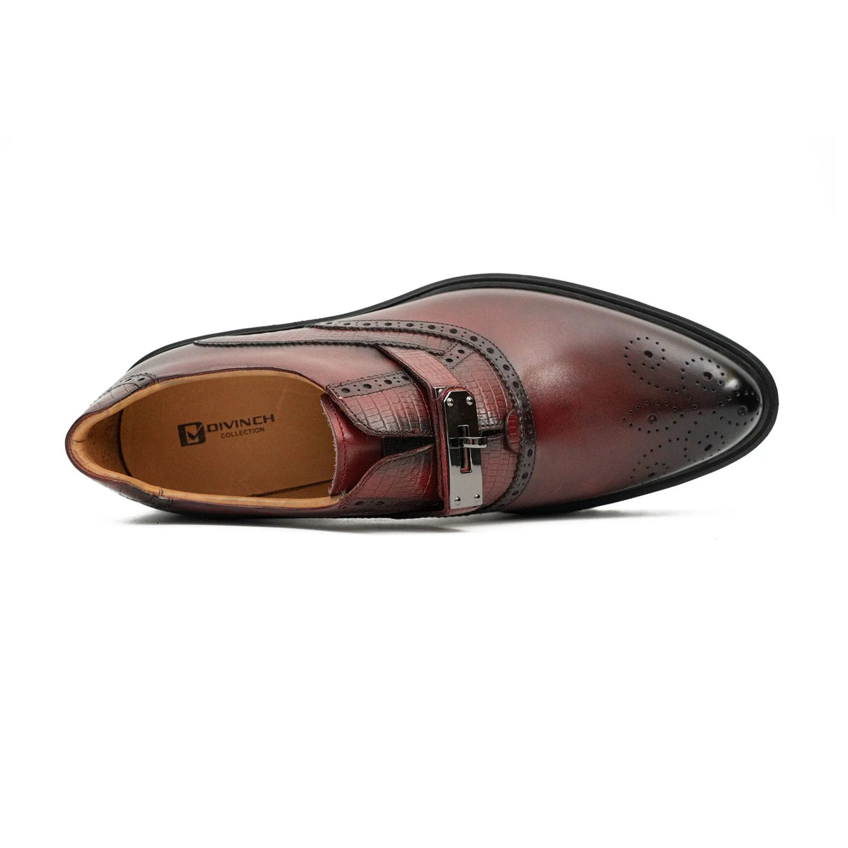 Burgundy Calf Leather Loafers
