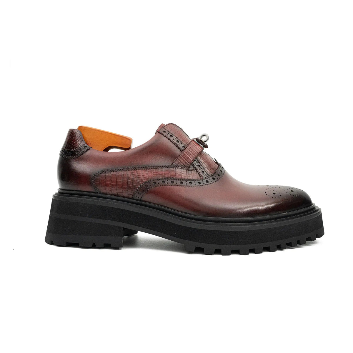 Burgundy Calf Leather Loafers
