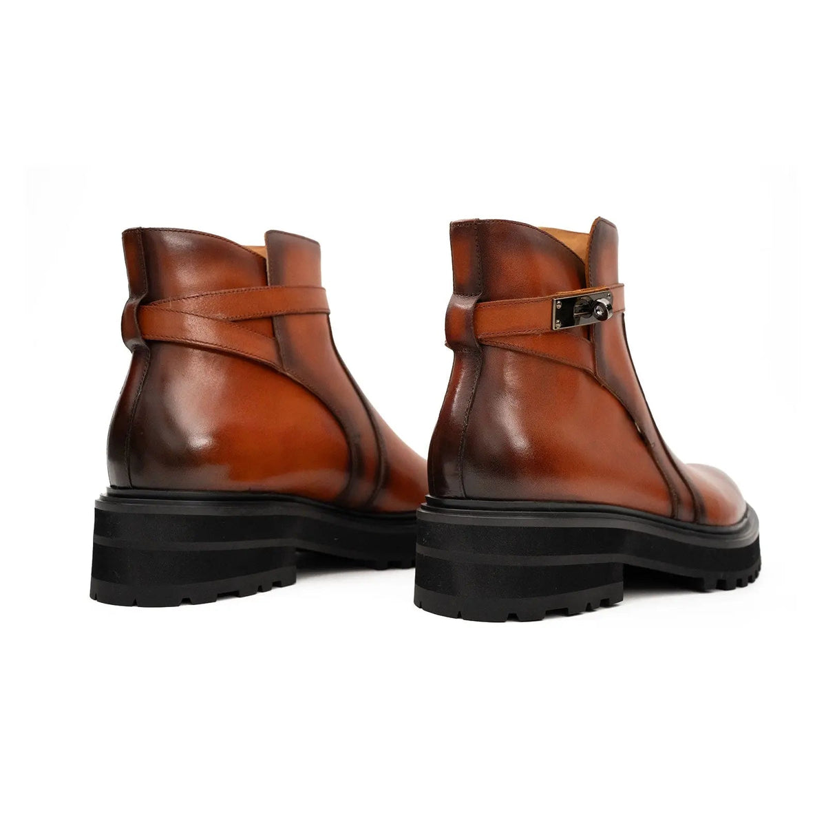 Orange-Brown Calf Leather Chelsea Boots