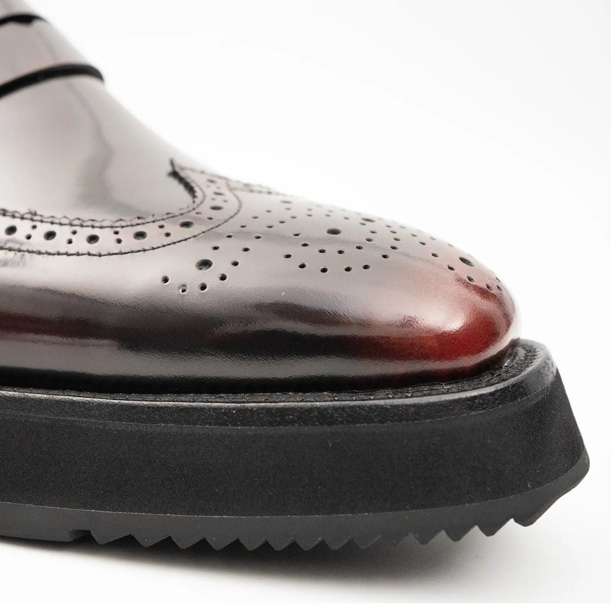 Burgundy Platform Calf Leather Loafers