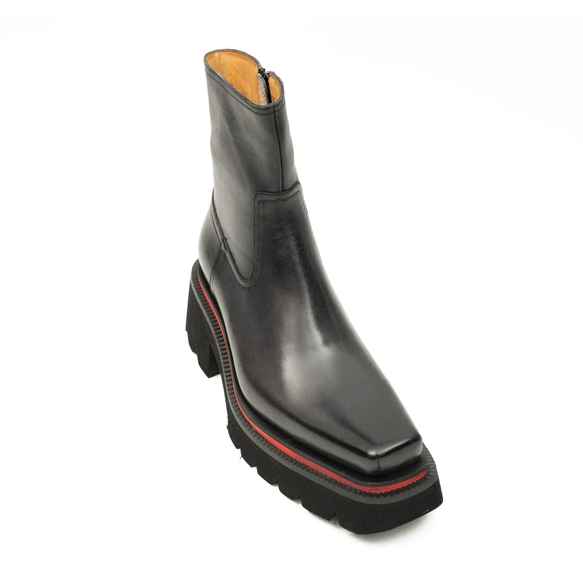 Gray Calf Leather Chelsea Boots