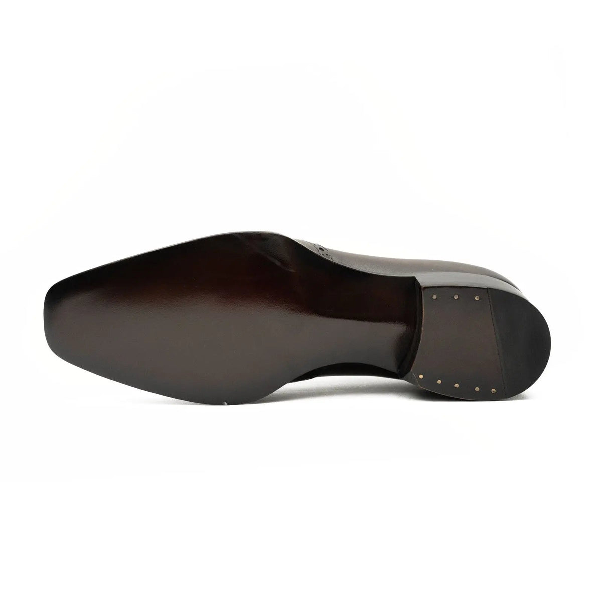 Glossy Wingtip Oxford Shoe with Tapered Squared Toe