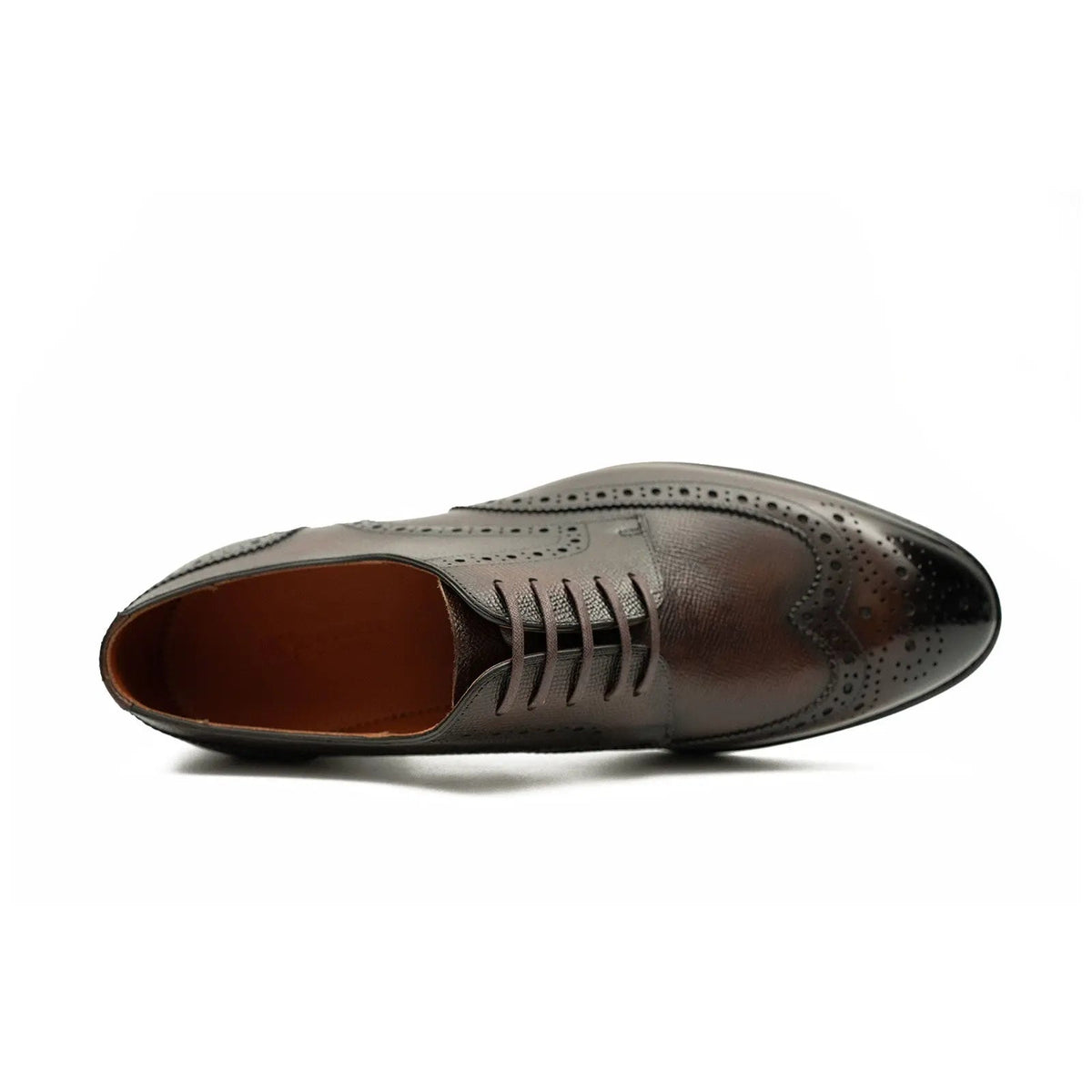 Brown Wingtip Calf Leather Oxford Shoes
