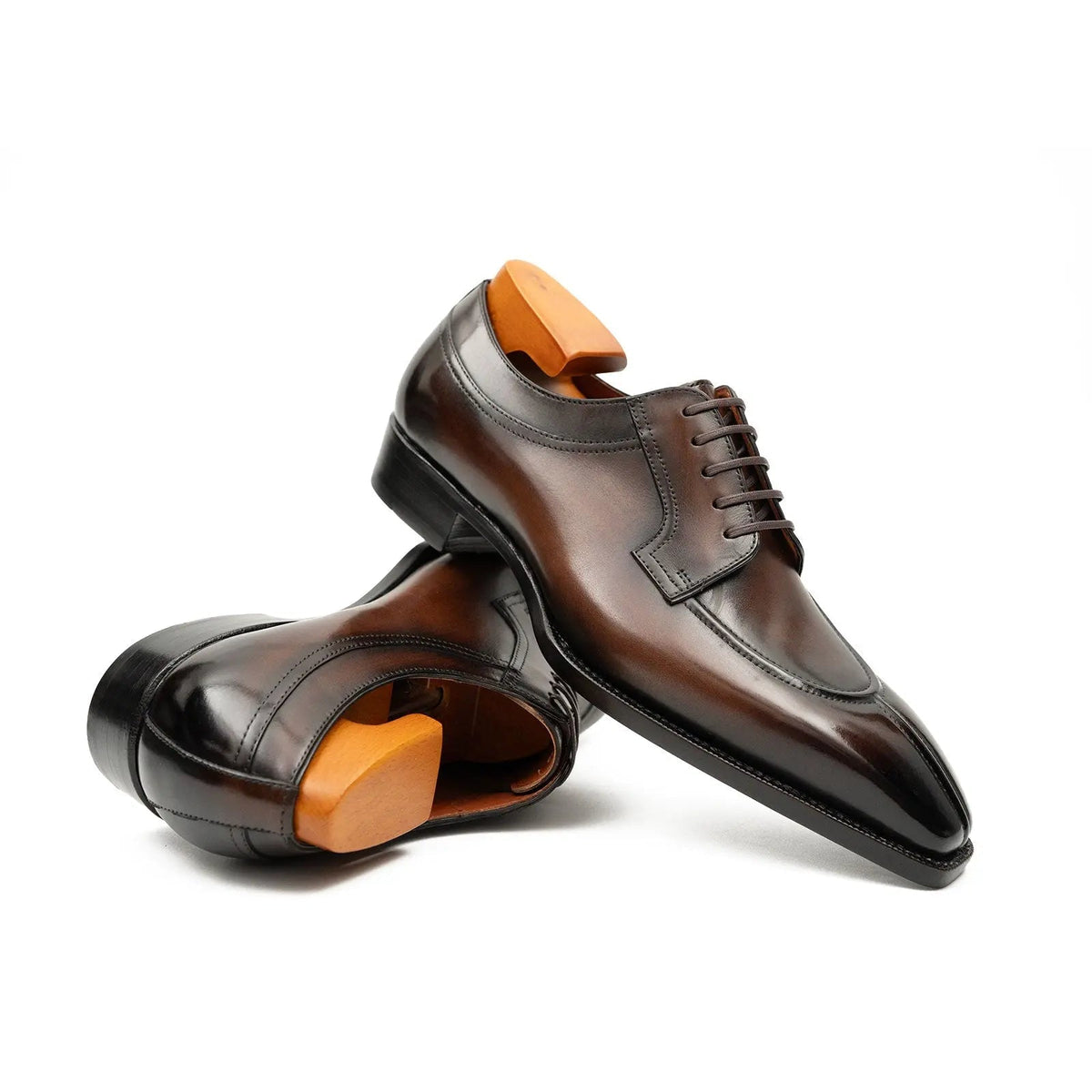 Brown Calf Leather Derby Shoes