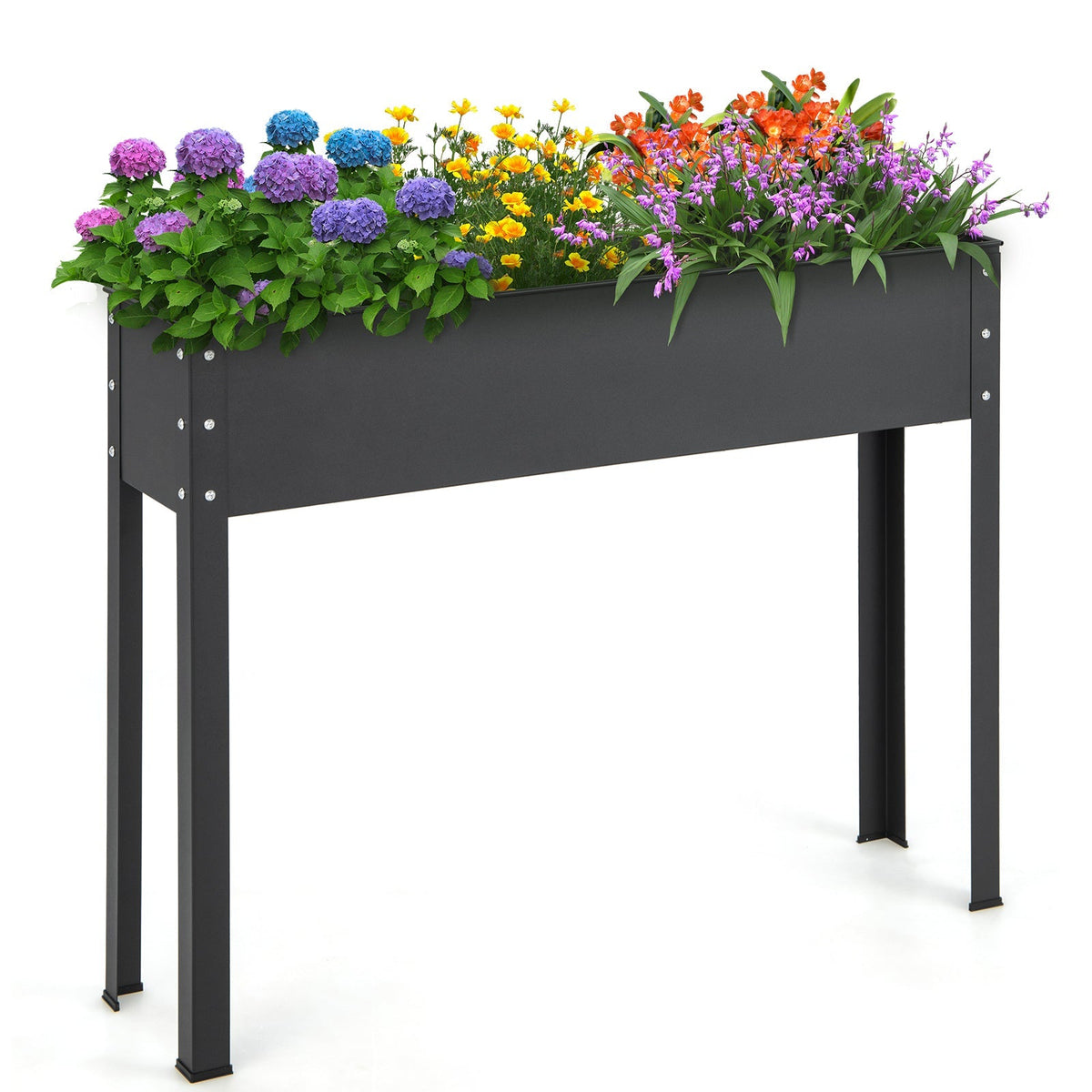 Metal Raised Garden Bed with Legs and Drainage Hole for Vegetable Flower-40 x 11 x 31.5 inches