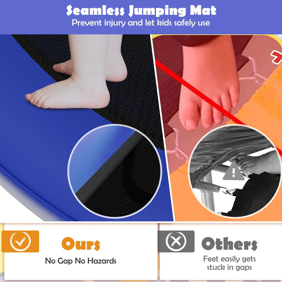 Mini Trampoline with Enclosure and Heavy-duty Metal Frame