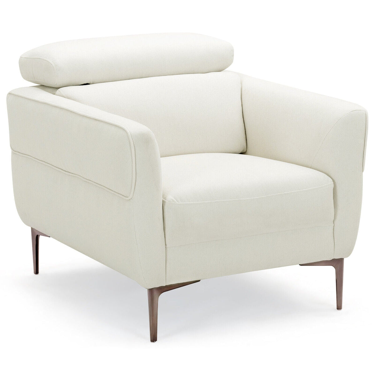 Modern Upholstered Single Sofa with Adjustable Headrest