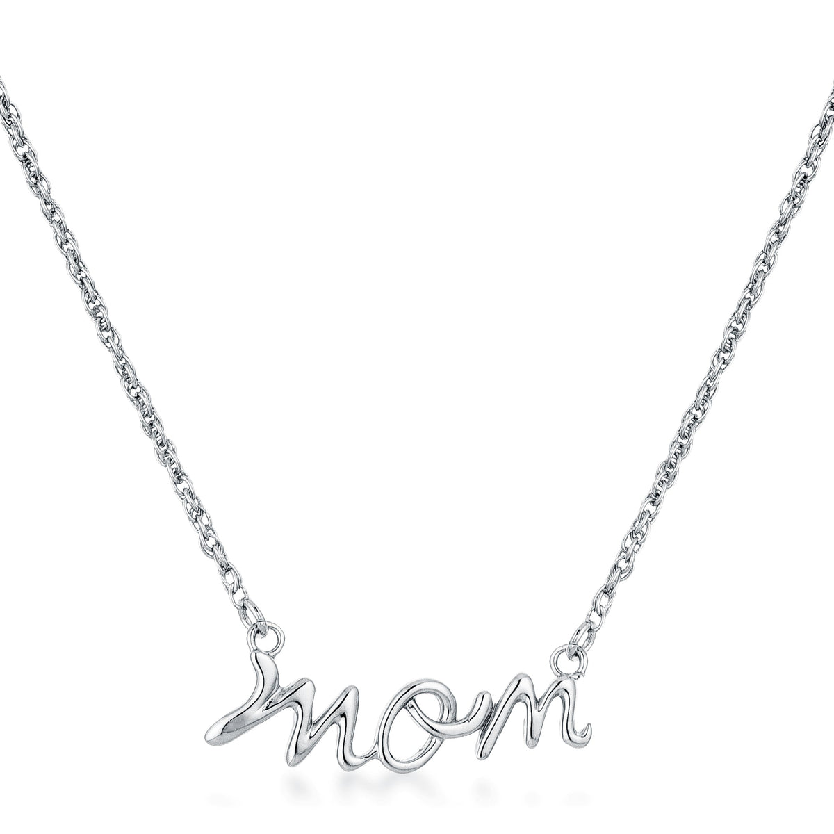 Avera Mom Script Necklace In Pink Finish