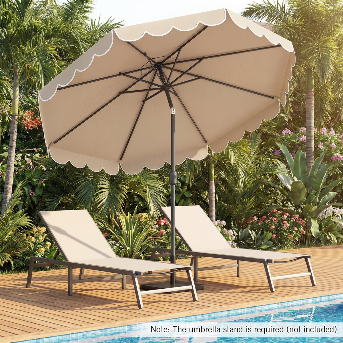 10 Feet Patio Umbrella Outdoor Market Umbrella with Crank Tilt Adjustment