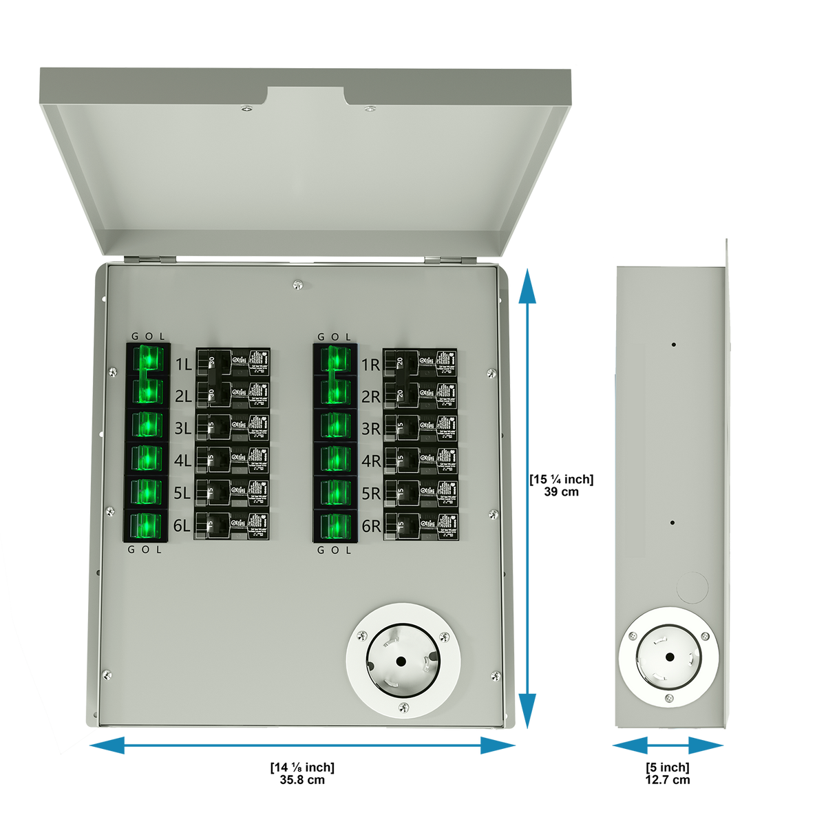 12-Circuit 120/240V 50A Non-Automatic Transfer Switch
