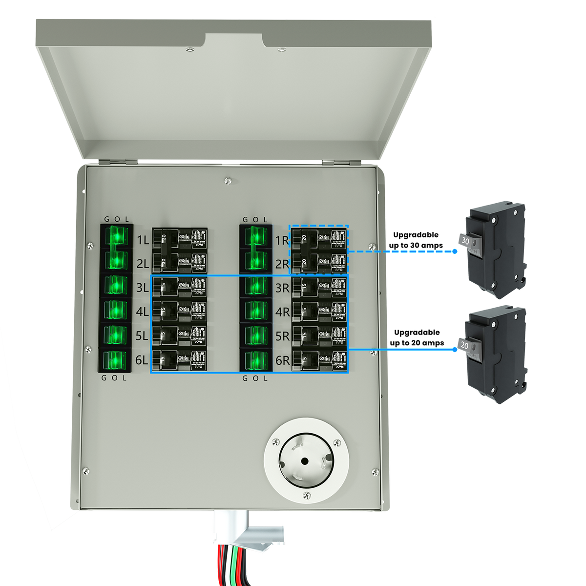 12-Circuit 120/240V 50A Non-Automatic Transfer Switch