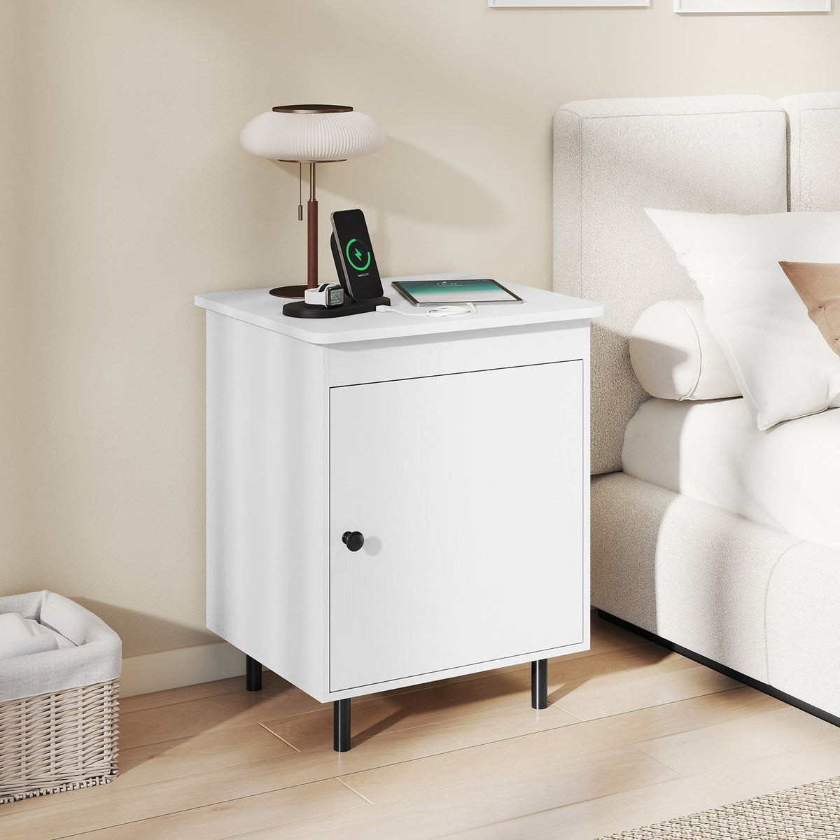 Nightstand Mid Century End Tables with Door