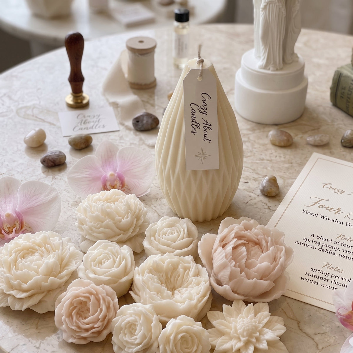 Origami Lantern Candle | Handcrafted Sculptural Soy Wax | 2 Sizes, 4 Scents