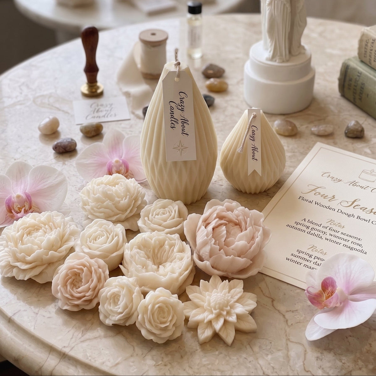 Origami Lantern Candle | Handcrafted Sculptural Soy Wax | 2 Sizes, 4 Scents