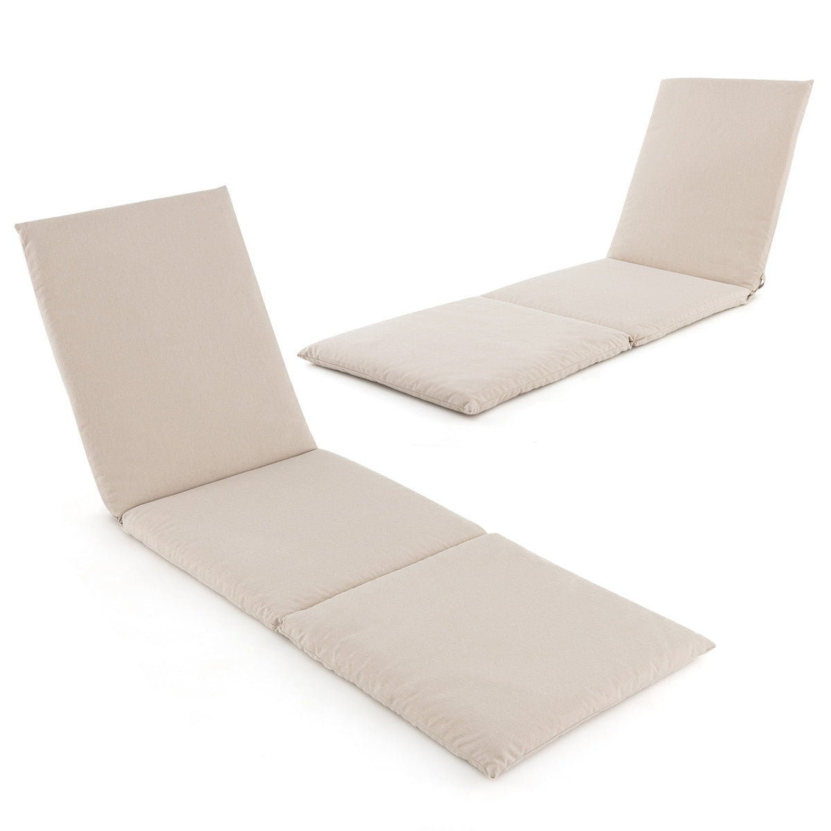 Outdoor Chaise Lounge Cushion Patio Furniture Folding Pad with Fixing Straps