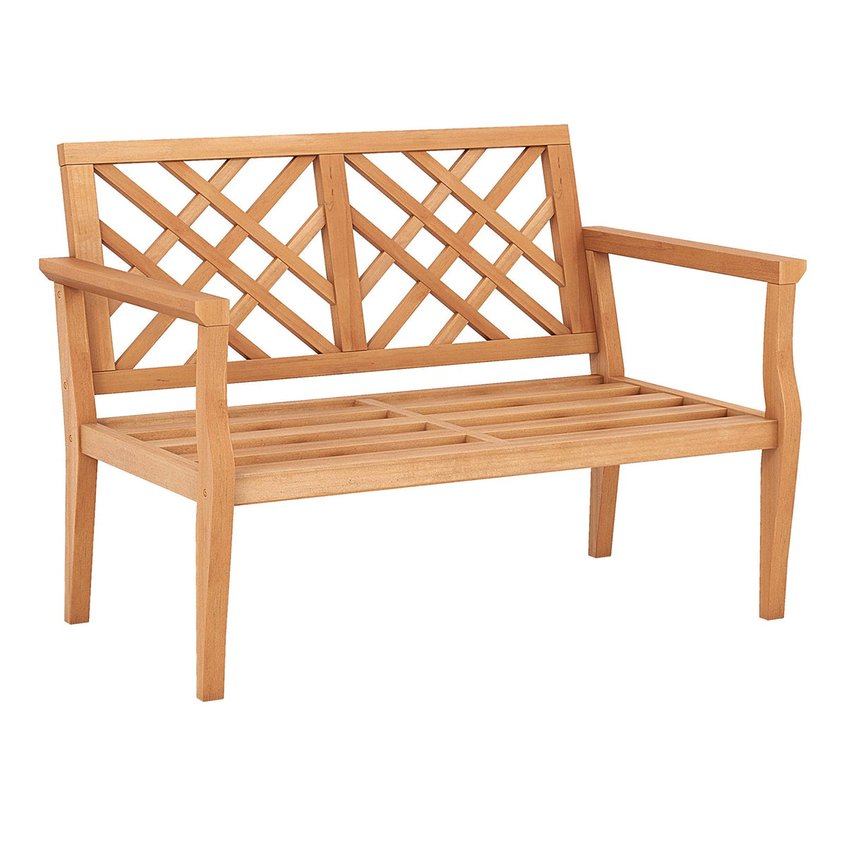 Banco de jardín para exteriores, para 2 personas, de madera de teca con cómodos reposabrazos y respaldo