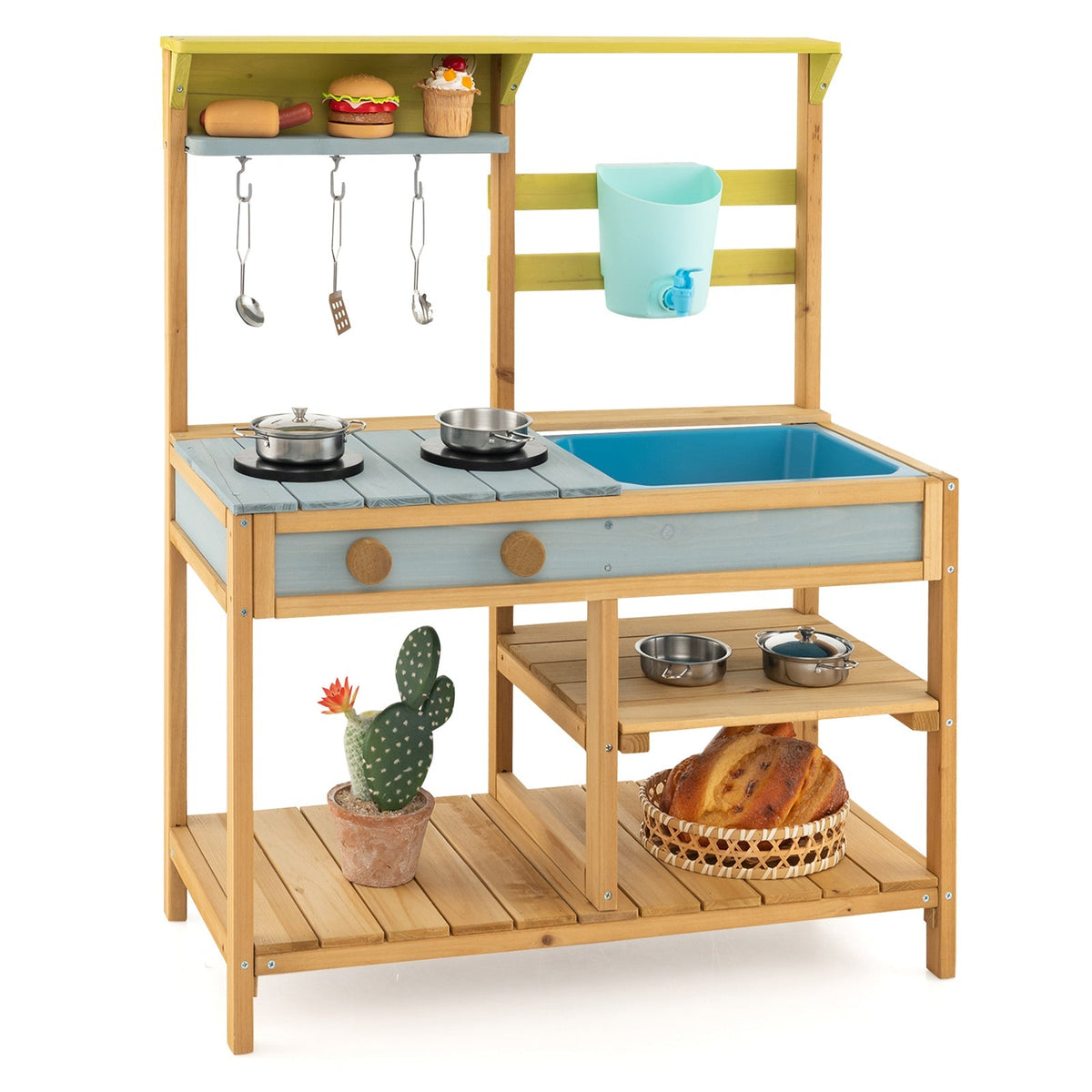 Cocina de Barro para Niños al Aire Libre con Grifo y Caja de Agua