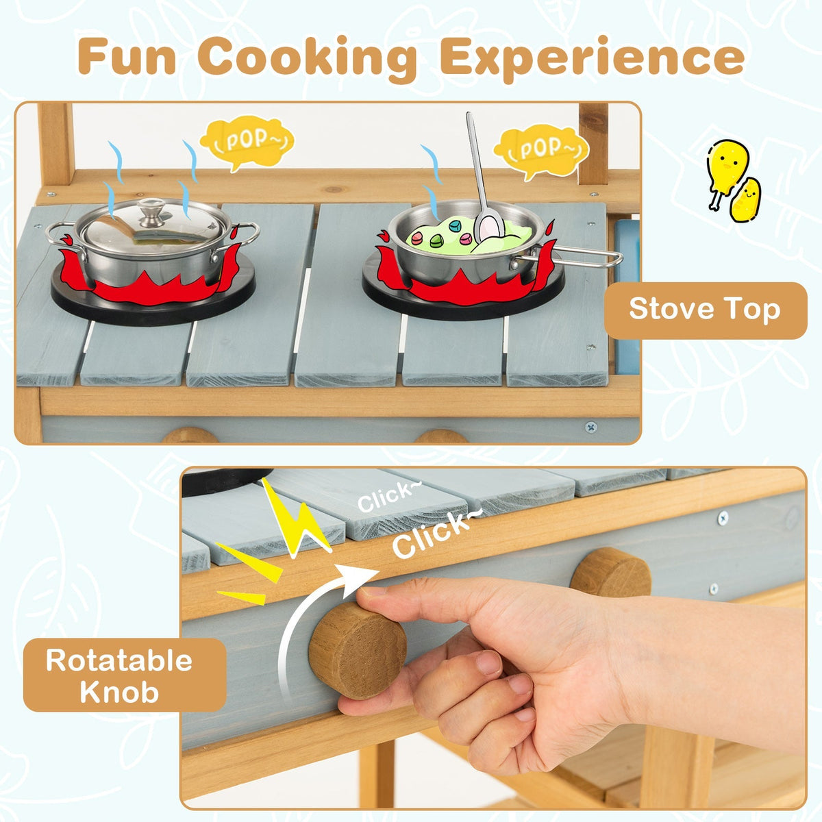 Cocina de Barro para Niños al Aire Libre con Grifo y Caja de Agua