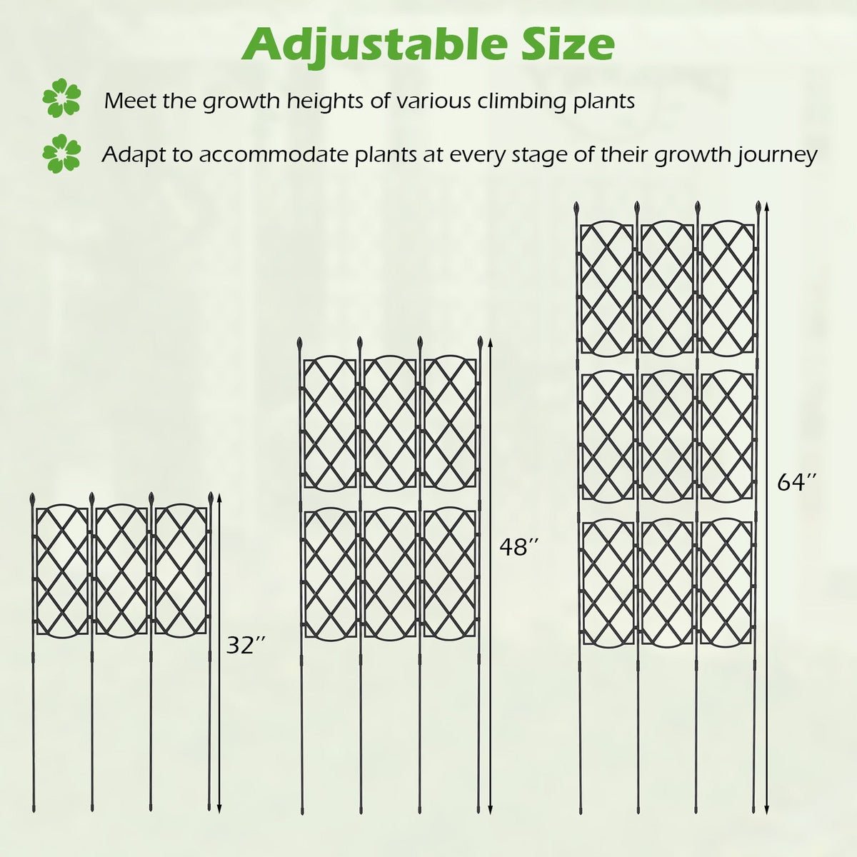 3-Pack Outdoor Plant Support Frame for Raised Garden Bed