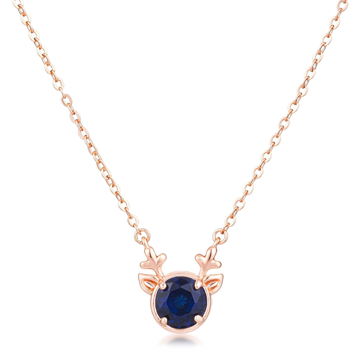 Avera Reversible Cubic Zirconia Reindeer Pendant Necklace