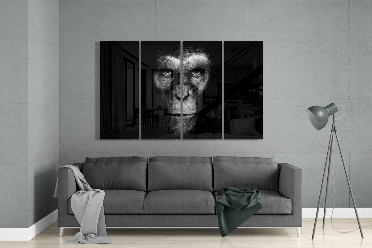 Rise of Apes 4 Pieces Mega Glass Wall Art (59"x36")