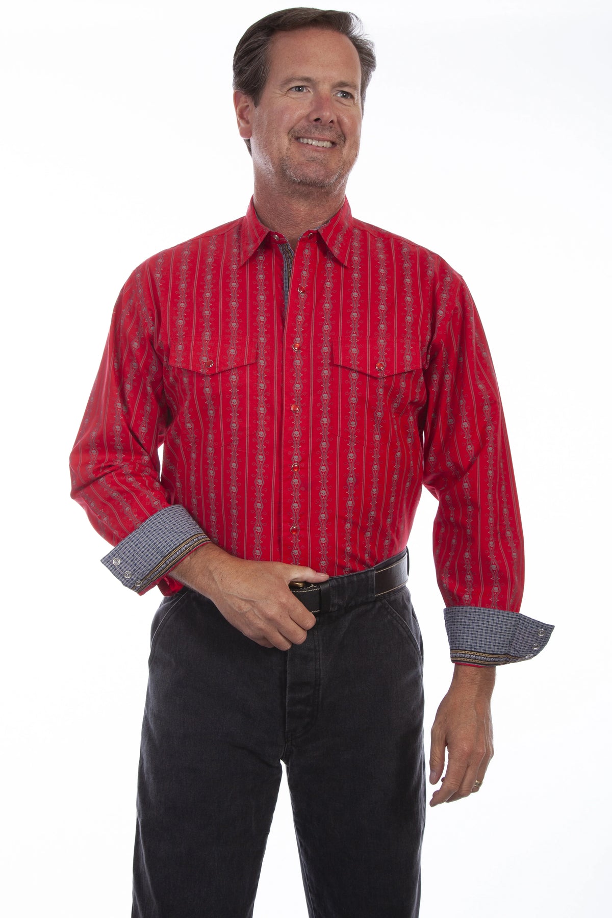 Scully Skull Stripes (PS-093) - Men's Dress Shirt