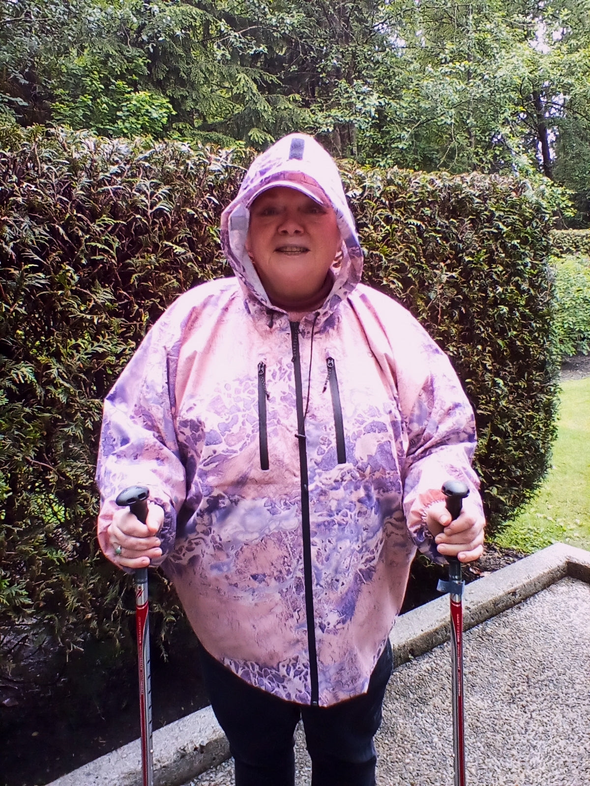 Brella Purple Rose Unisex Rain Jacket