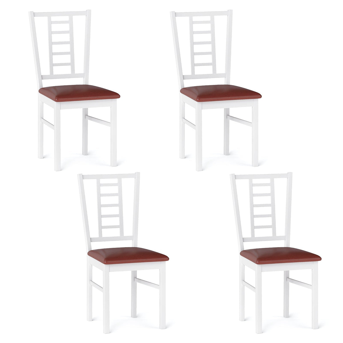 PU Leather Upholstered Wood Dining Chairs Set of 4