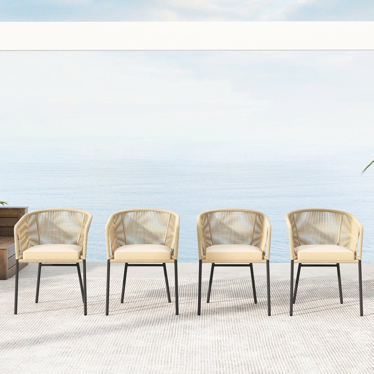Patio Chairs Set of 4 with