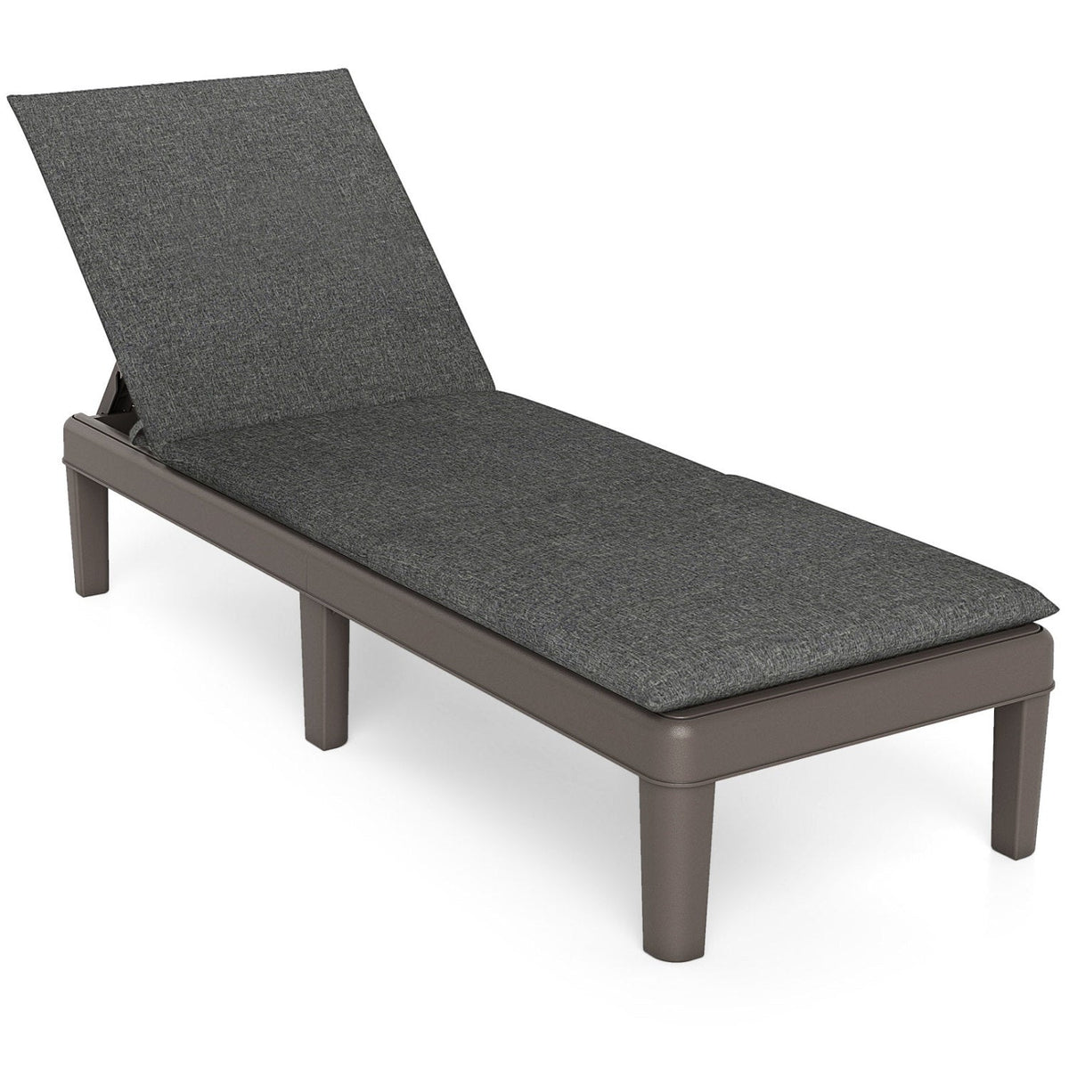 Patio Lounge Outdoor Recliner Chair with Cushion 3-Position Adjustable Backrest