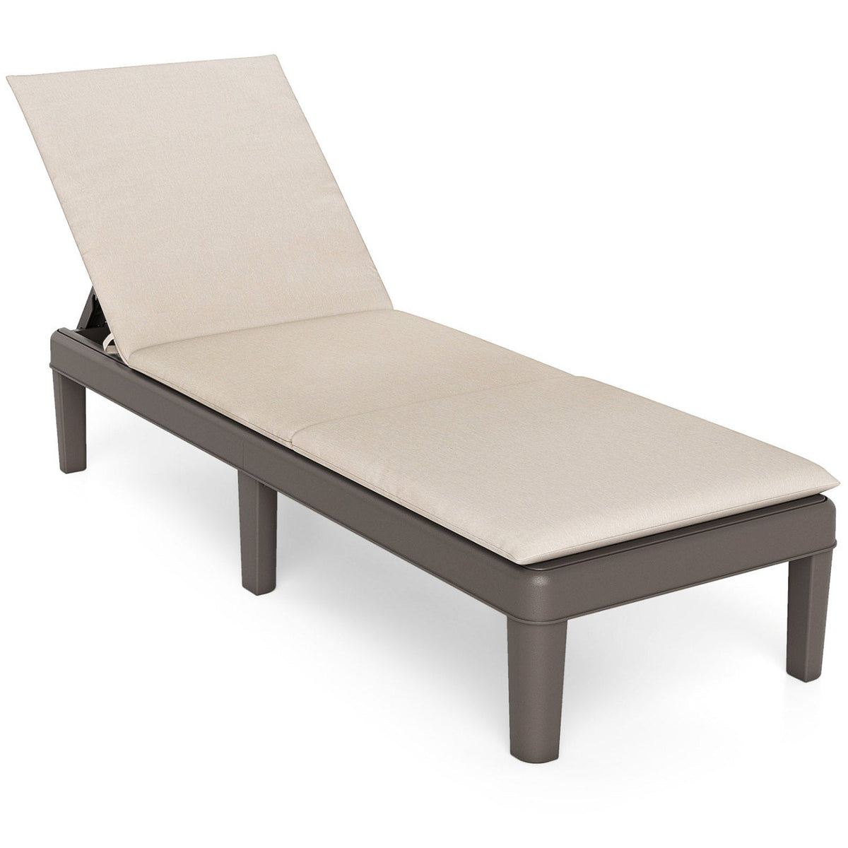 Patio Lounge Outdoor Recliner Chair with Cushion 3-Position Adjustable Backrest