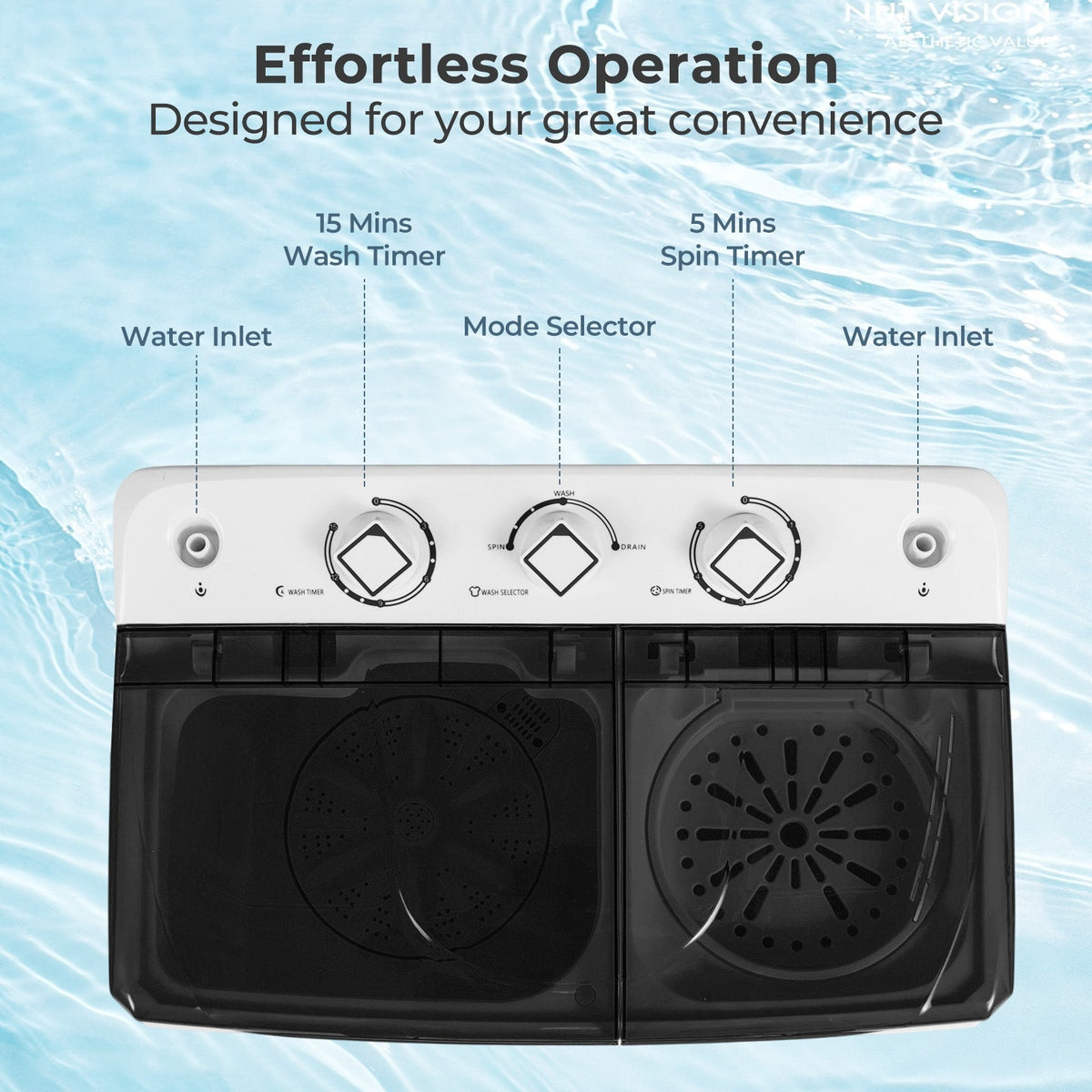 Portable Washing Machine with Built-in Drain Pump