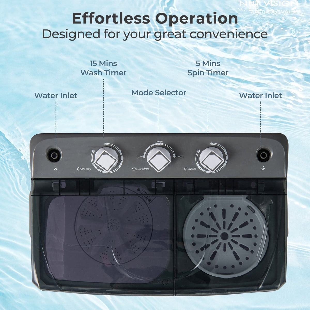 Portable Washing Machine with Built-in Drain Pump