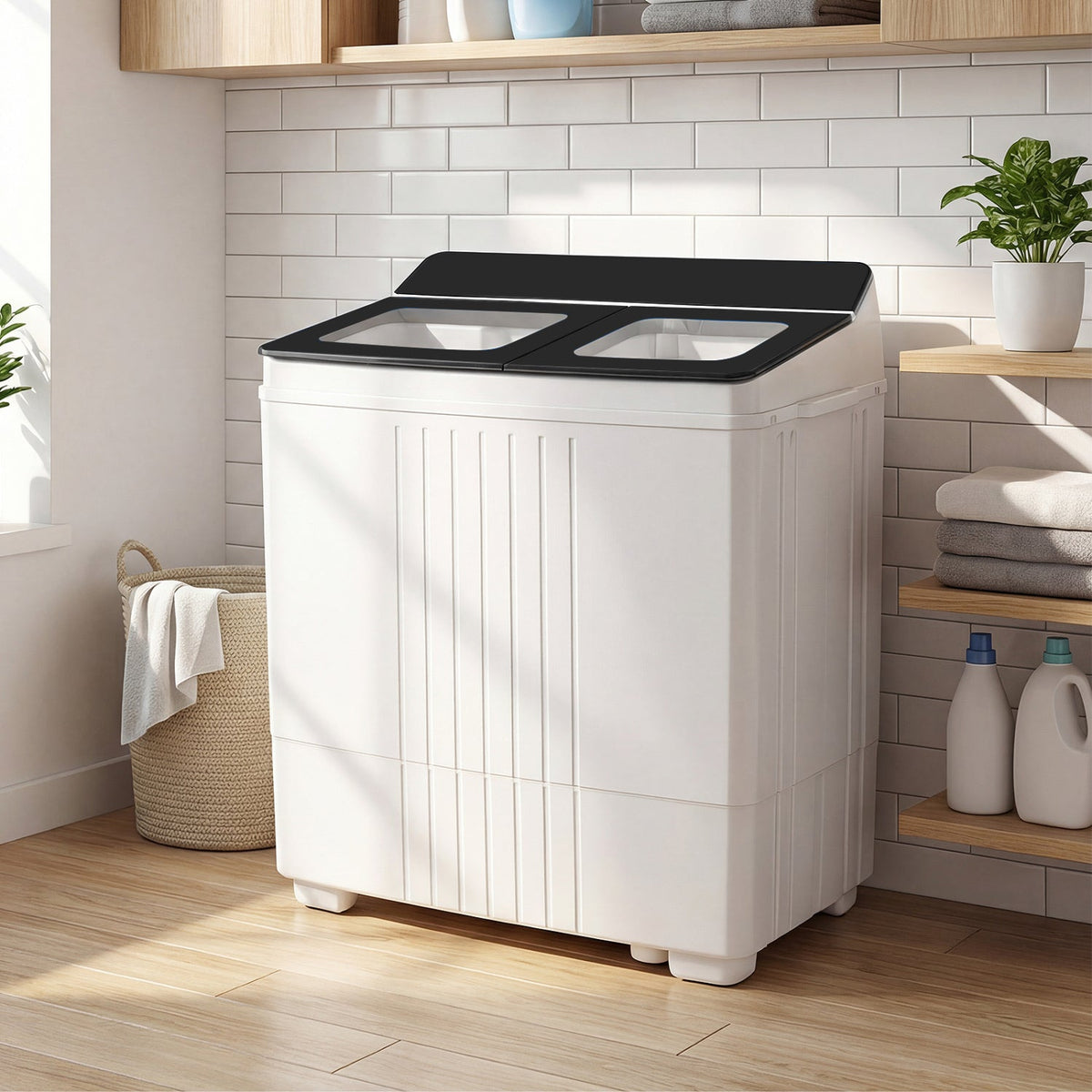 Portable Washing Machine with 12 LBS Washer and 8 LBS Spinner Combo for Apartments