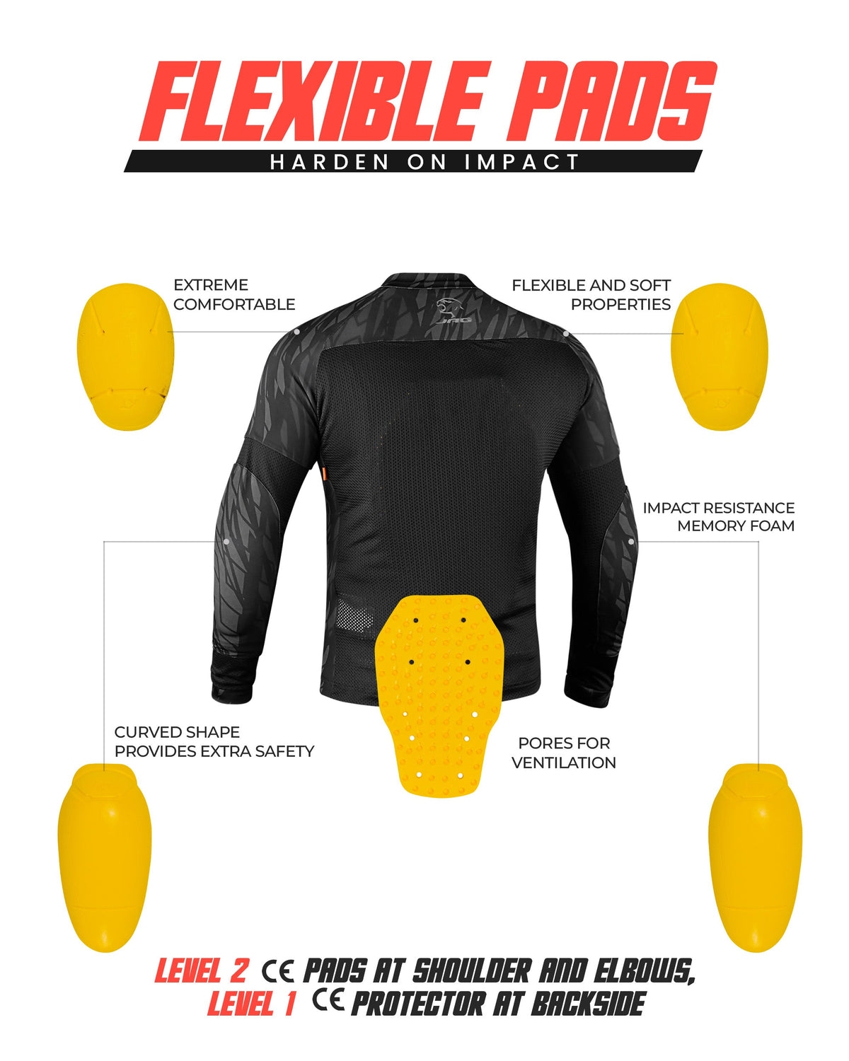 Camisa de motocicleta de malla JAG | Protección con certificación CE