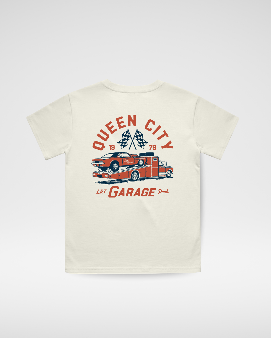 CAMISETA QUEEN CITY GARAGE - CREMA VINTAGE