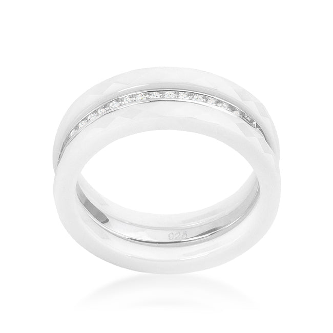 Avera Two-Piece Engagement Ring Set in Radiant Silver