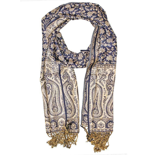 Reversible Paisley Botanical Scarf Lightweight Floral Wrap