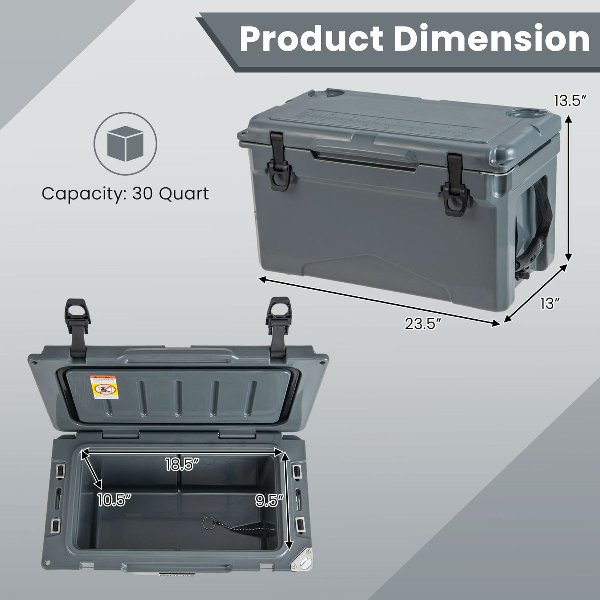 Rotomolded Cooler with Integrated Cup Holders and Bottle Opener