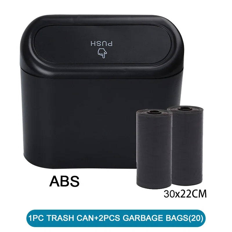 Cubo de basura para coche (con tapa) Cubo de basura pequeño para coche, miniaccesorios para coche a prueba de fugas