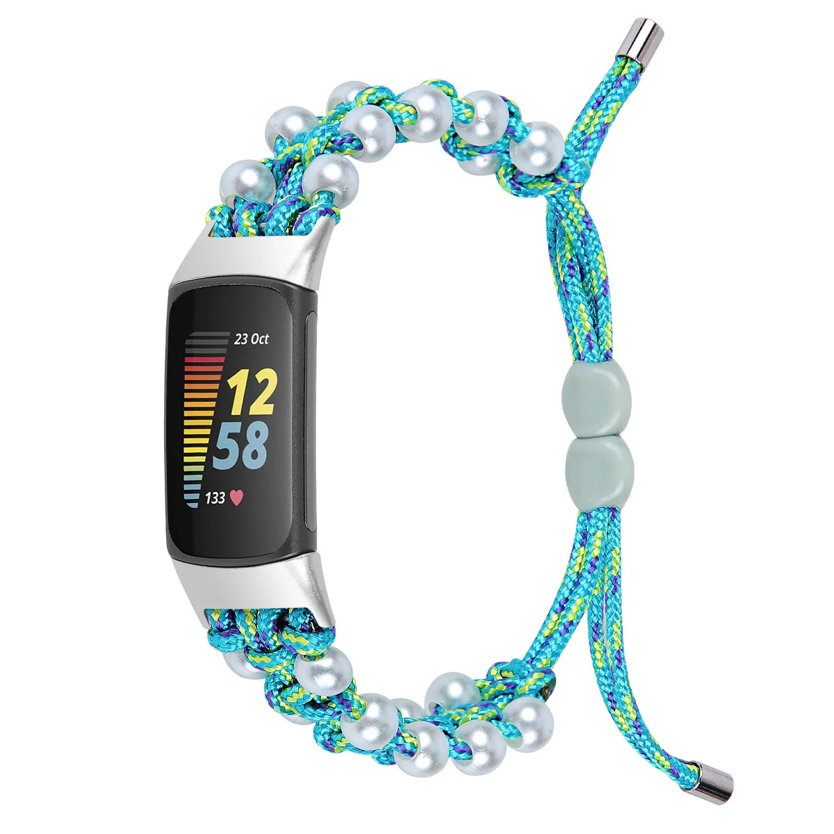Fitbit Charge 2 / 3 / 4 / 5 / 6 Pearl-Style Braided Rope Band