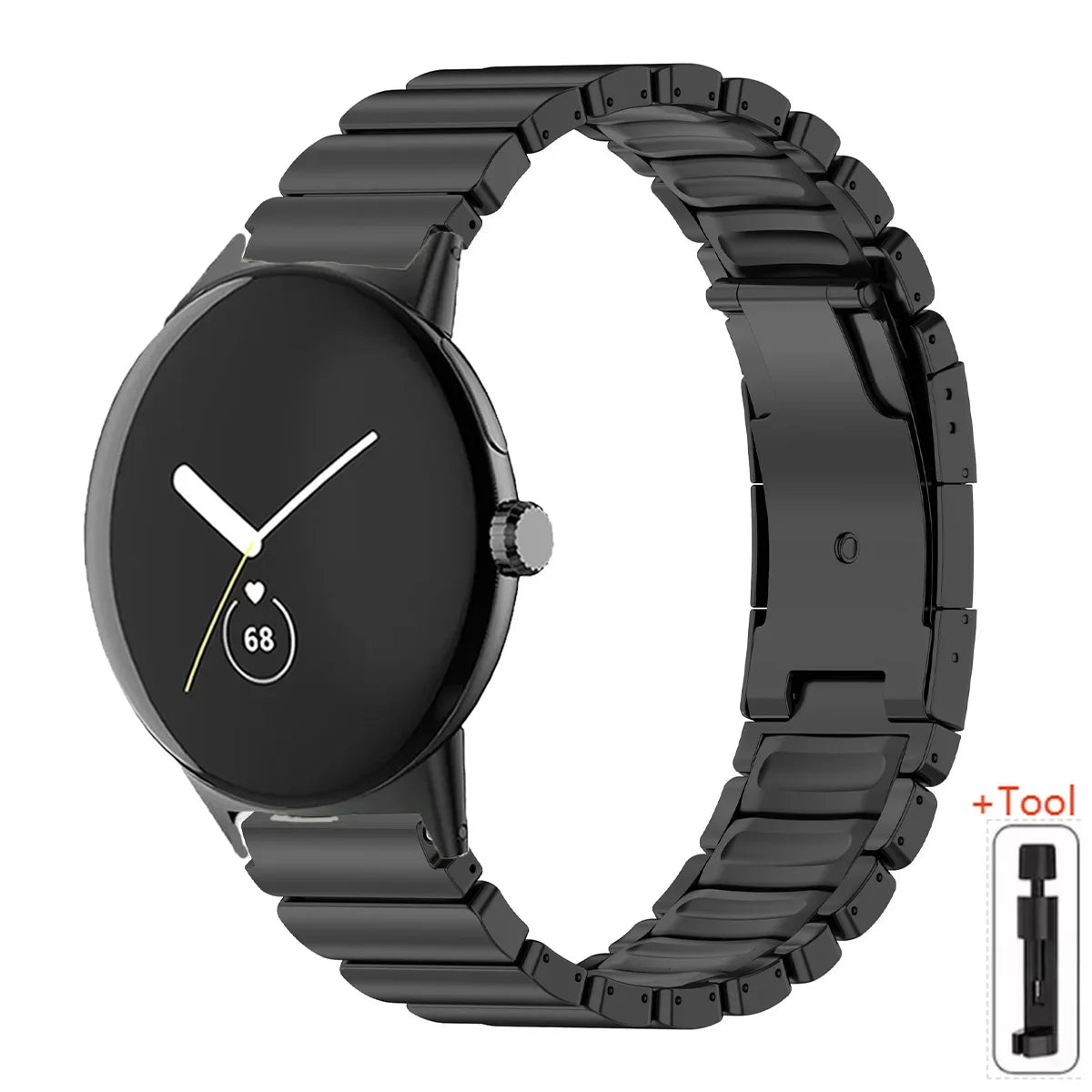 Google Pixel Watch 45mm Titanium Silicone Turtle Buckle Band
