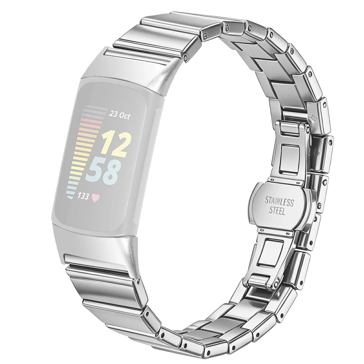 Fitbit Charge 5 / 6 Slim Stainless Steel Link Band