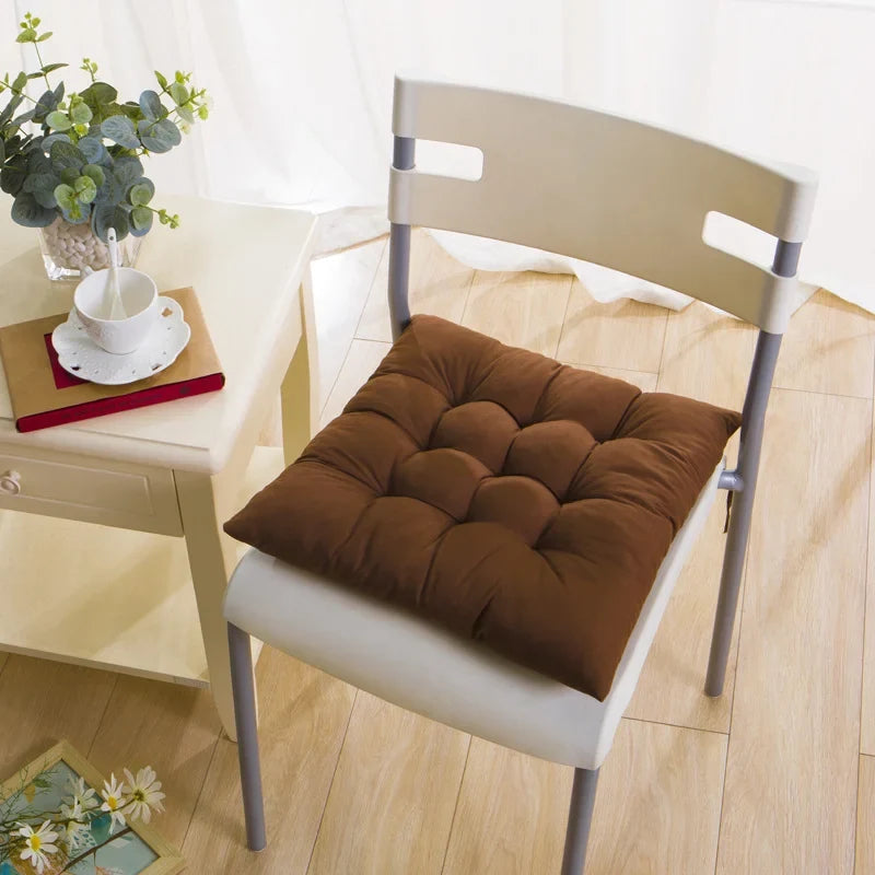 Cojín cuadrado de asiento de 40x40cm, cojines de interior con lazos, alfombrilla de silla suave, cómoda y antideslizante para escritorio de oficina YY098