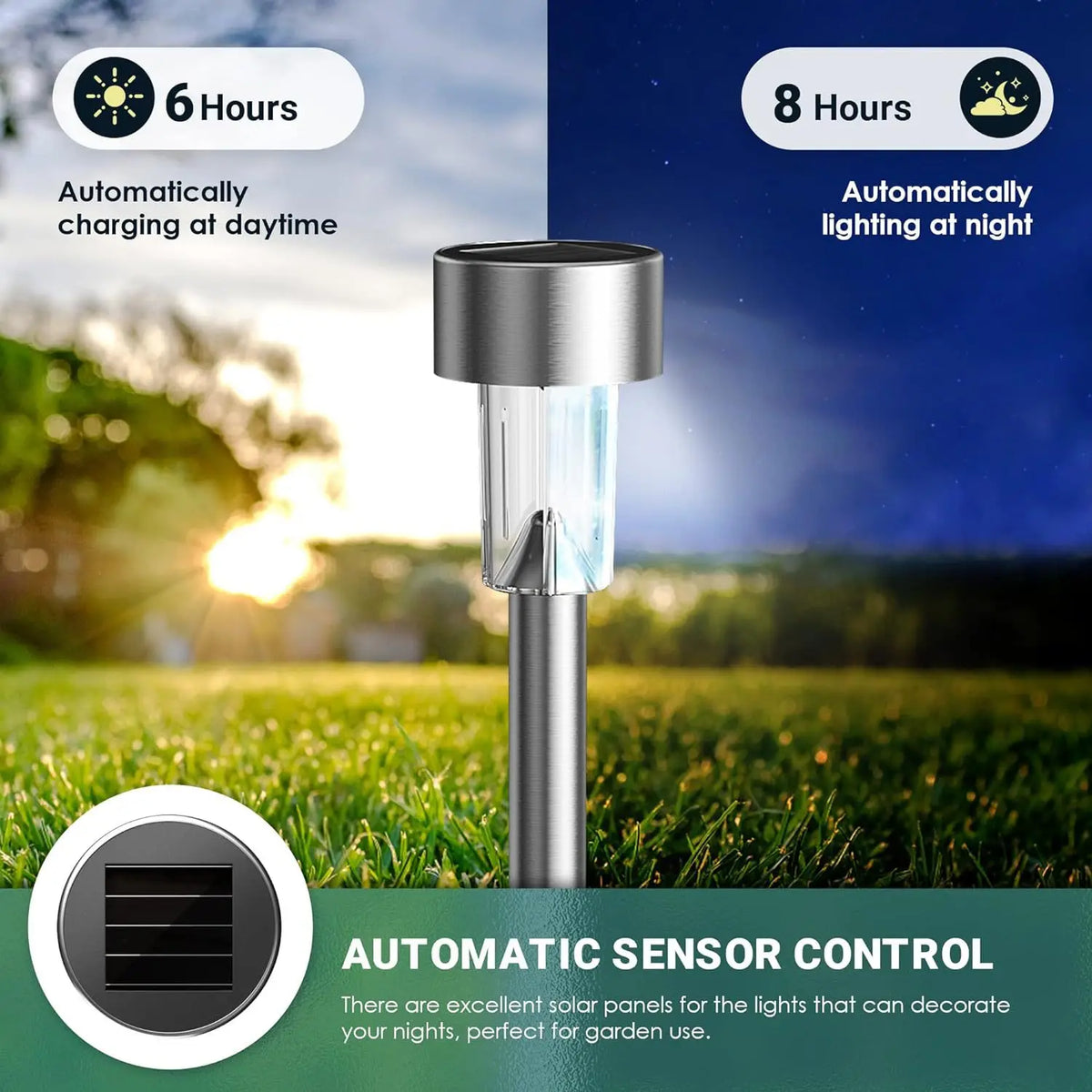 1pcs Solar Outdoor Lights New Garden Lamps Powered Landscape Path Yard Backyard Lawn Patio Decorative LED Lighting Waterproof