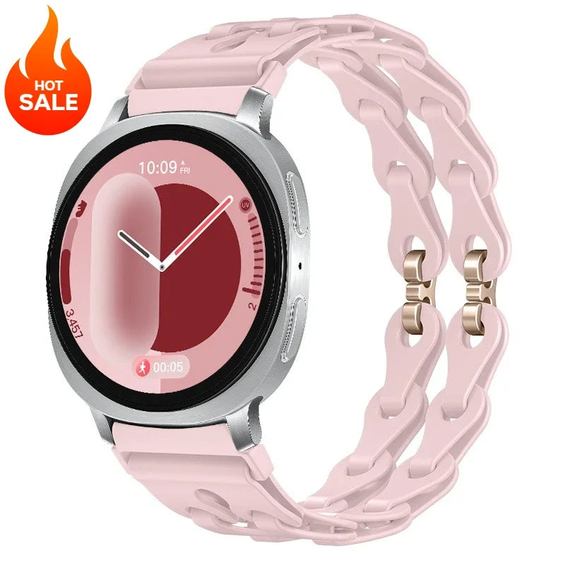 Samsung Galaxy Silicone Chain Watch Band – Watch8/Watch8 Classic/Watch9/Ultra/Ultra2 Multi