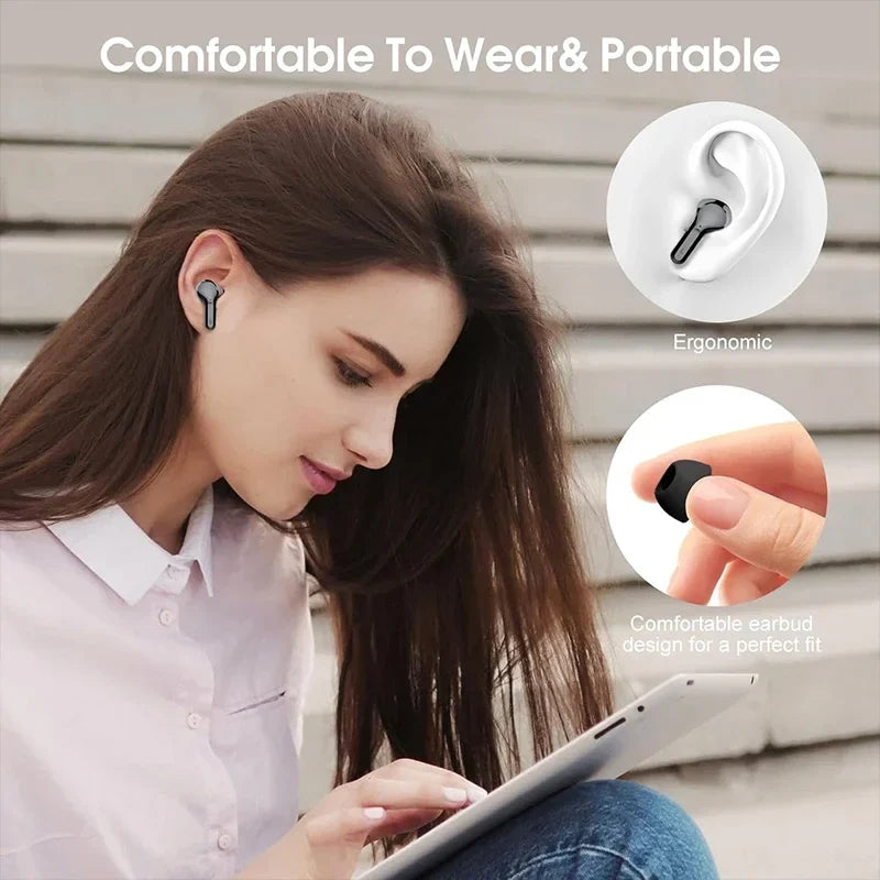 Wireless Earbuds with LED Display – Bluetooth 5.3 TWS In-Ear Headphones, ENC Noise Cancelling Mic, 48H Playtime, HiFi Stereo