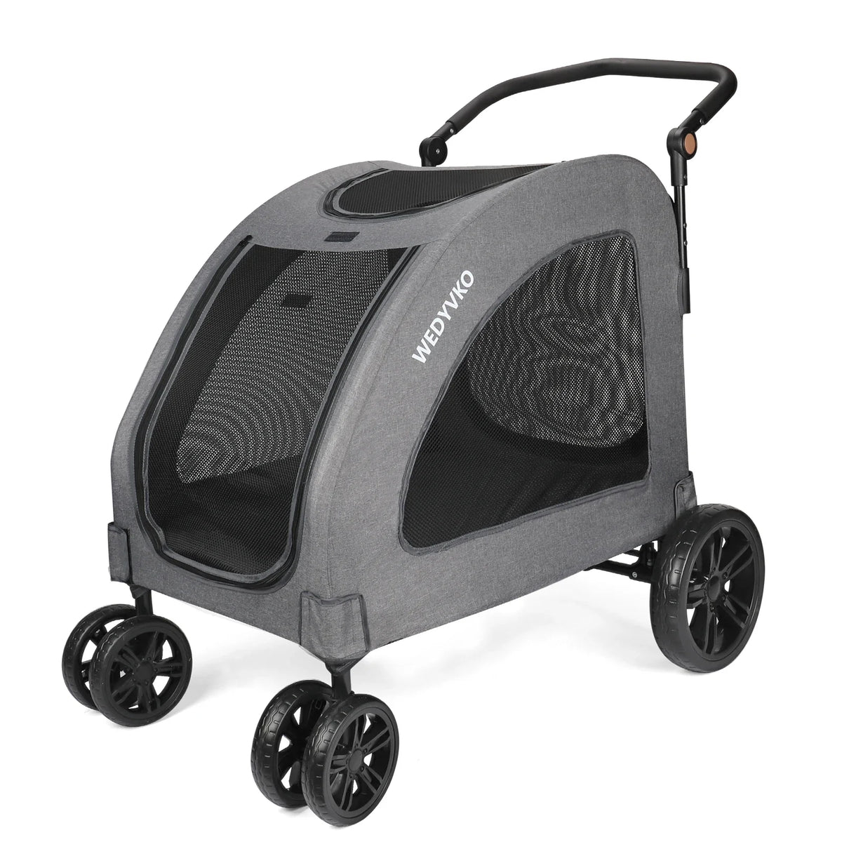 Heavy Duty Dog Stroller for Large Dogs up to 120 lbs, Foldable Pet Wagon with 360° Wheels, All-Round Ventilation, Front & Rear Z